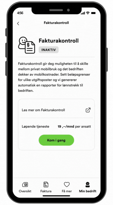 GIF som viser fakturakontroll