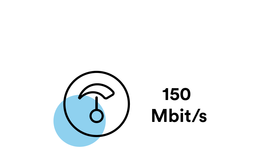 Bilde som illustrerer hastighet 150 Mbit/s