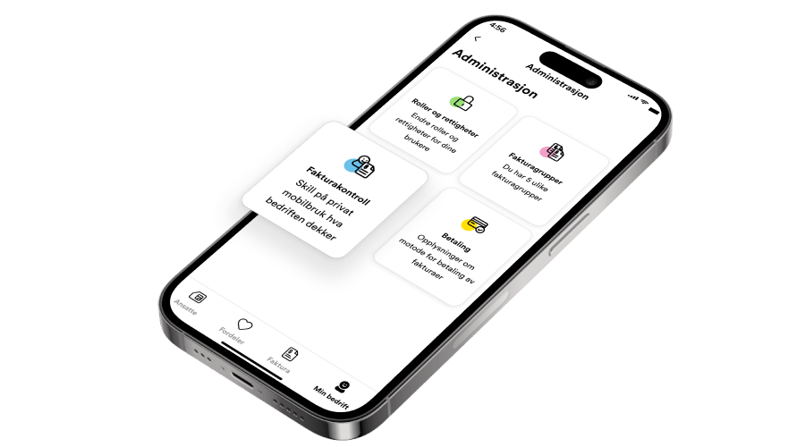 Skjermbilde av fakturakontroll i Talkmore-appen