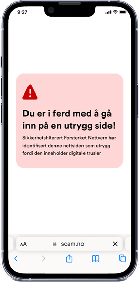 Skjermbilde av Nettvern varsel