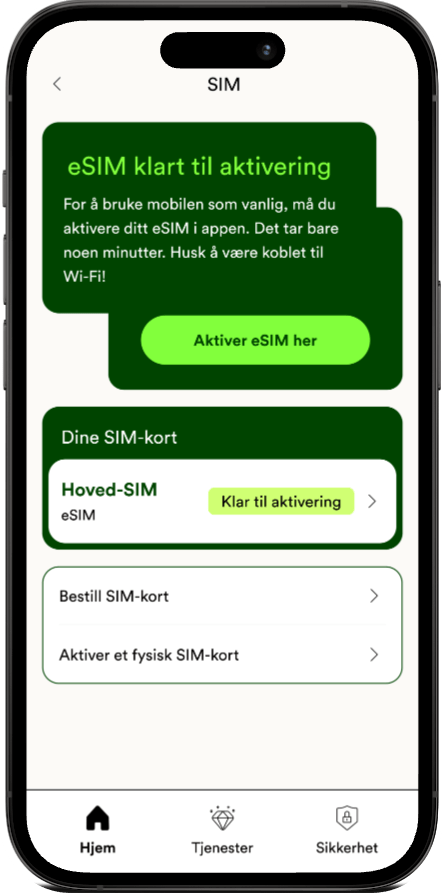 eSIM aktivering i Talkmore-appen, steg 5