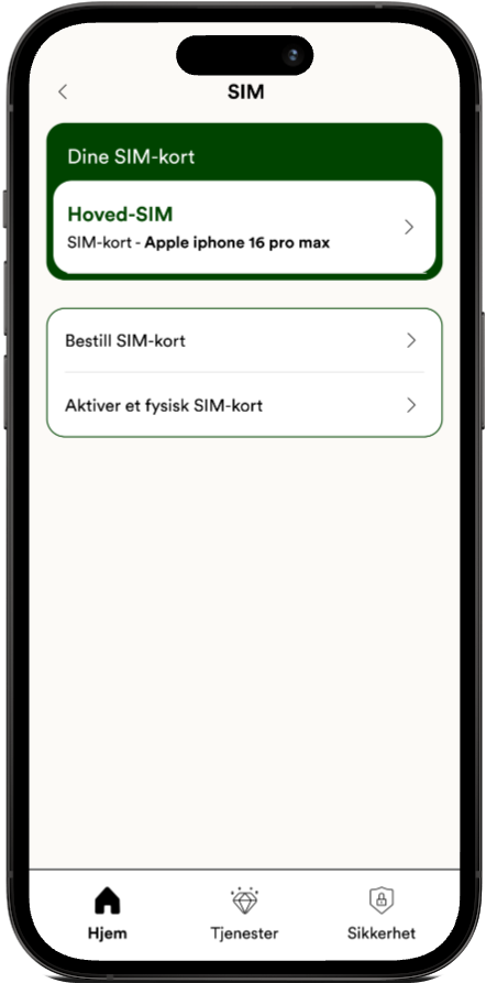 SIM-kort aktivering i Talkmore-appen, steg 1