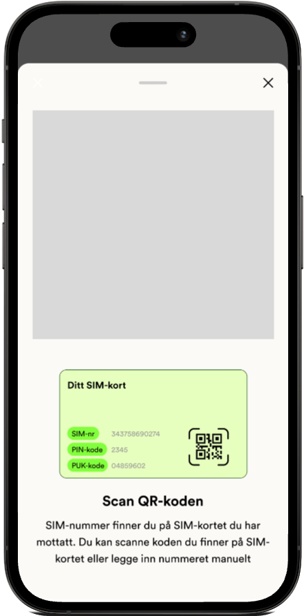 SIM-kort aktivering i Talkmore-appen, steg 5