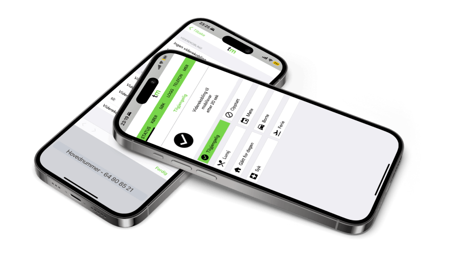 Skjermbilde fra bedriftsnettappen