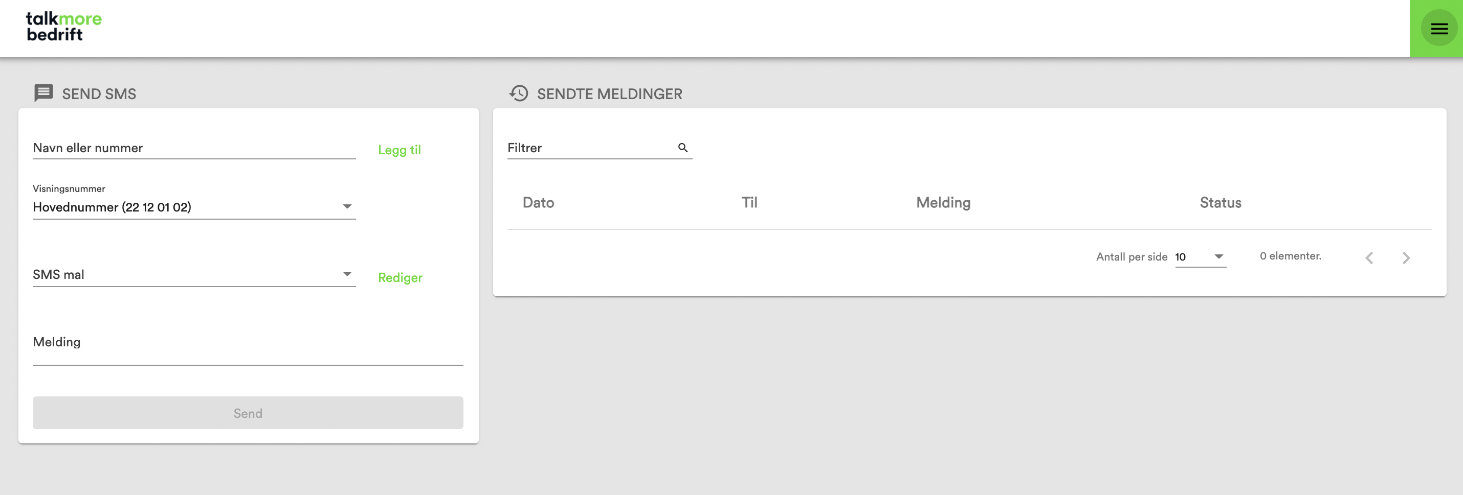 Skjermbilde av bedriftsnett på PC
