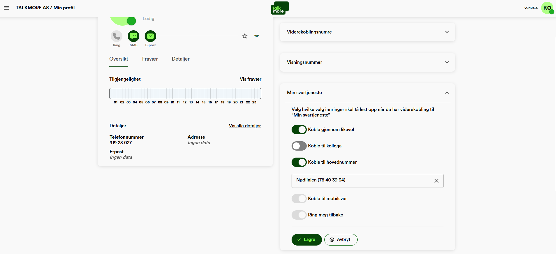 Bilde av web-basert sentralbord