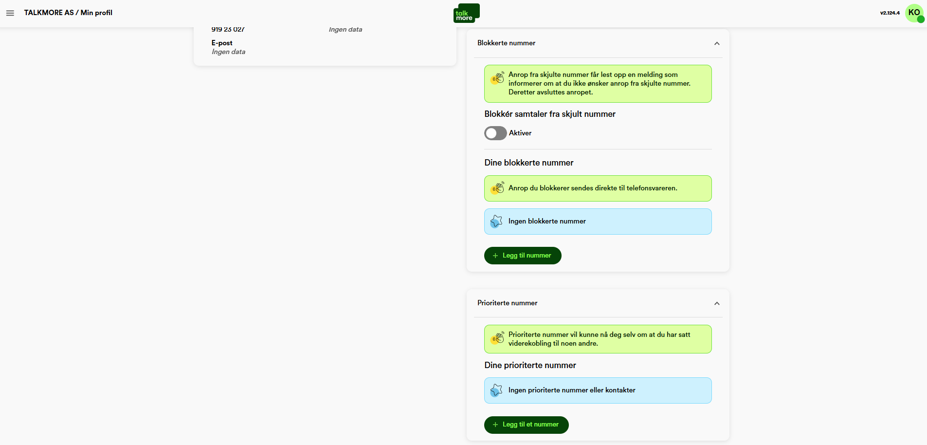 Bilde av web-basert sentralbord