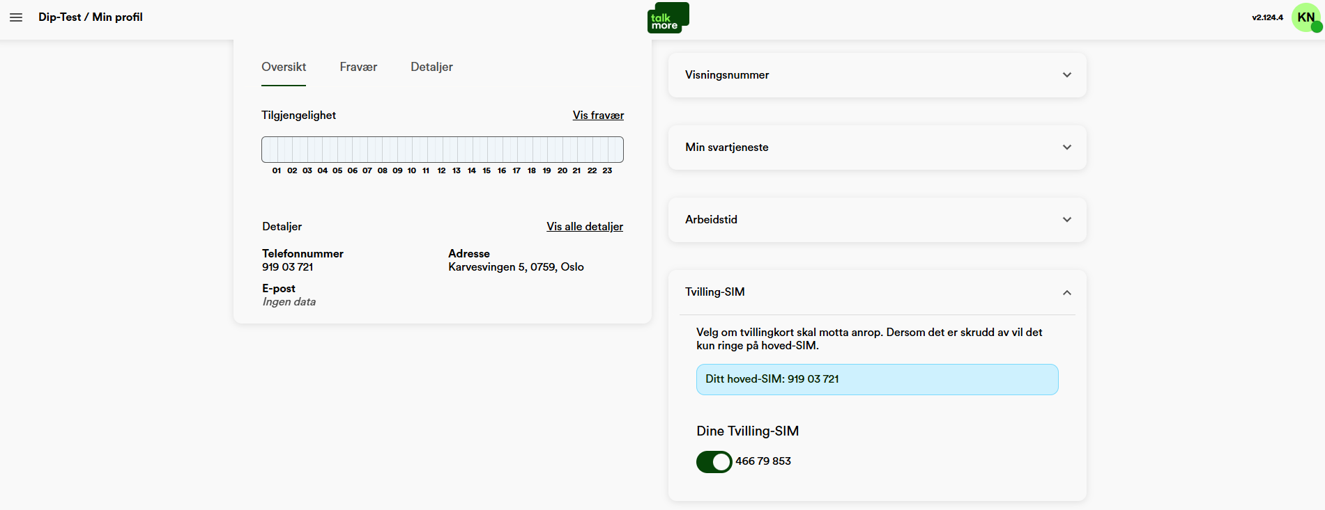 Bilde av web-basert sentralbord