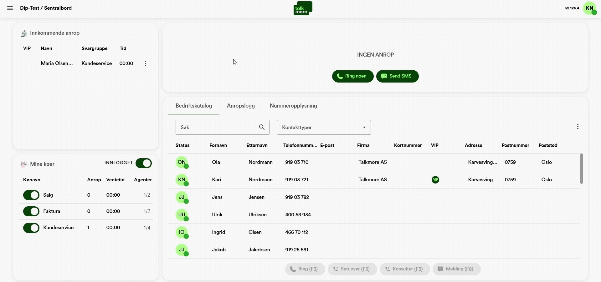Gif av web-basert sentralbord