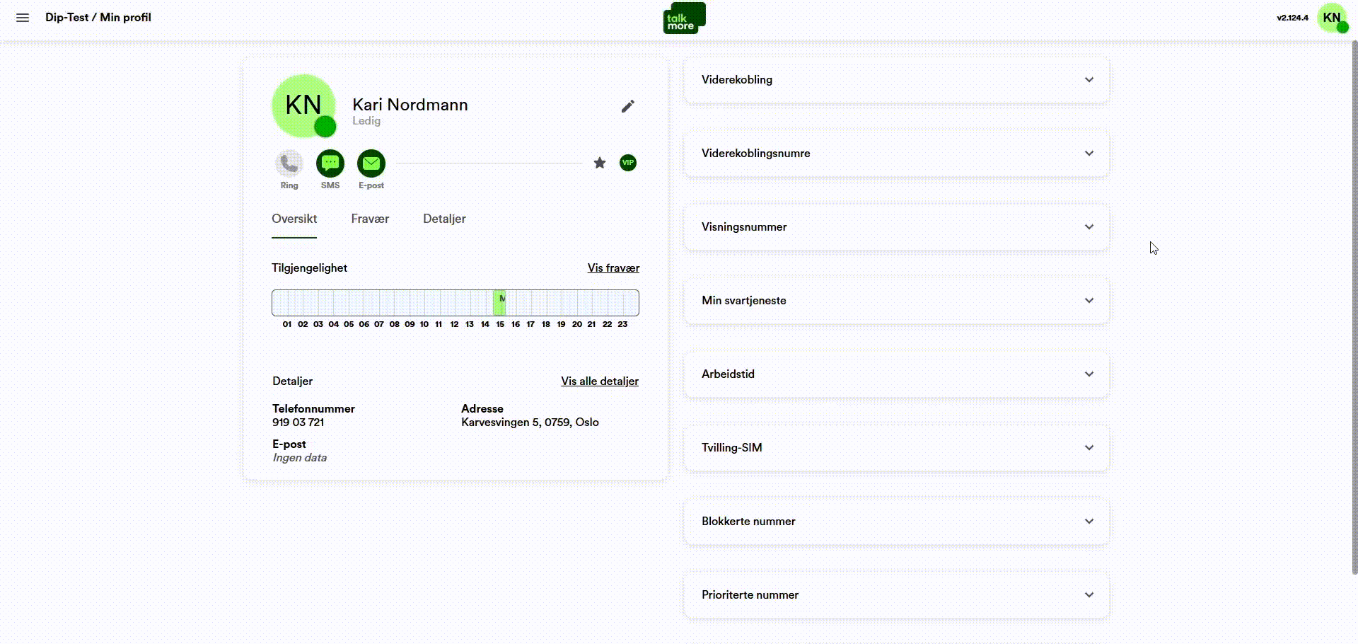 Gif av web-basert sentralbord