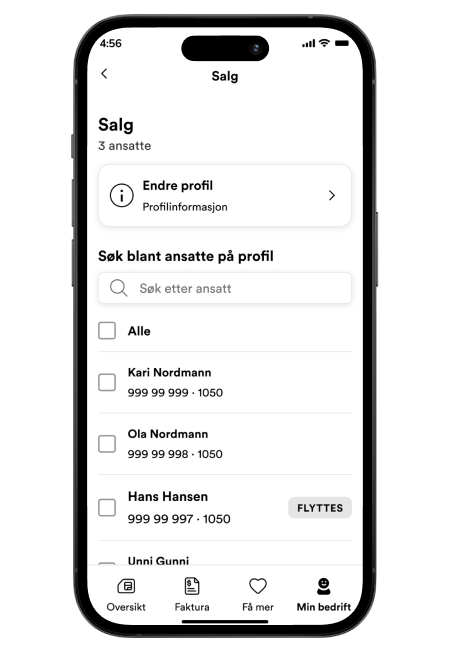 Bilde av profil-siden for Fakturakontroll